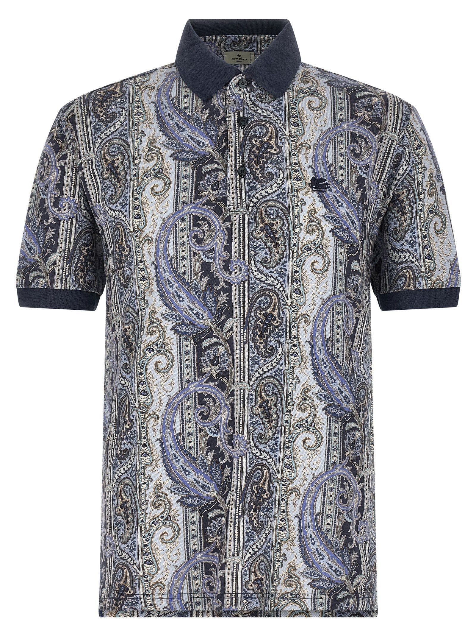 Etro Blue Cotton Polo Shirt