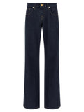 7 For All Mankind Blue Cotton Straight-Leg Jeans