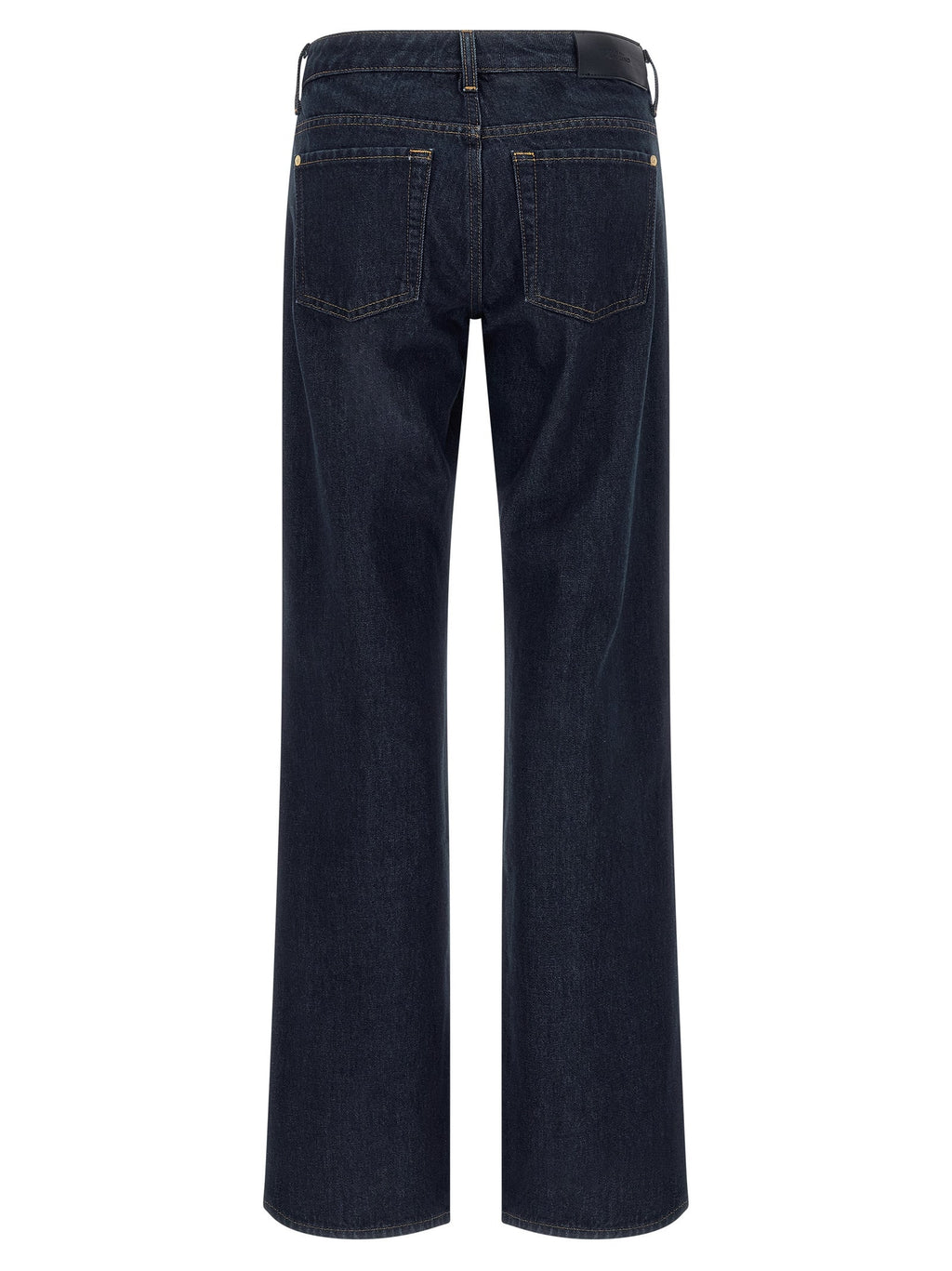 7 For All Mankind Blue Cotton Straight-Leg Jeans
