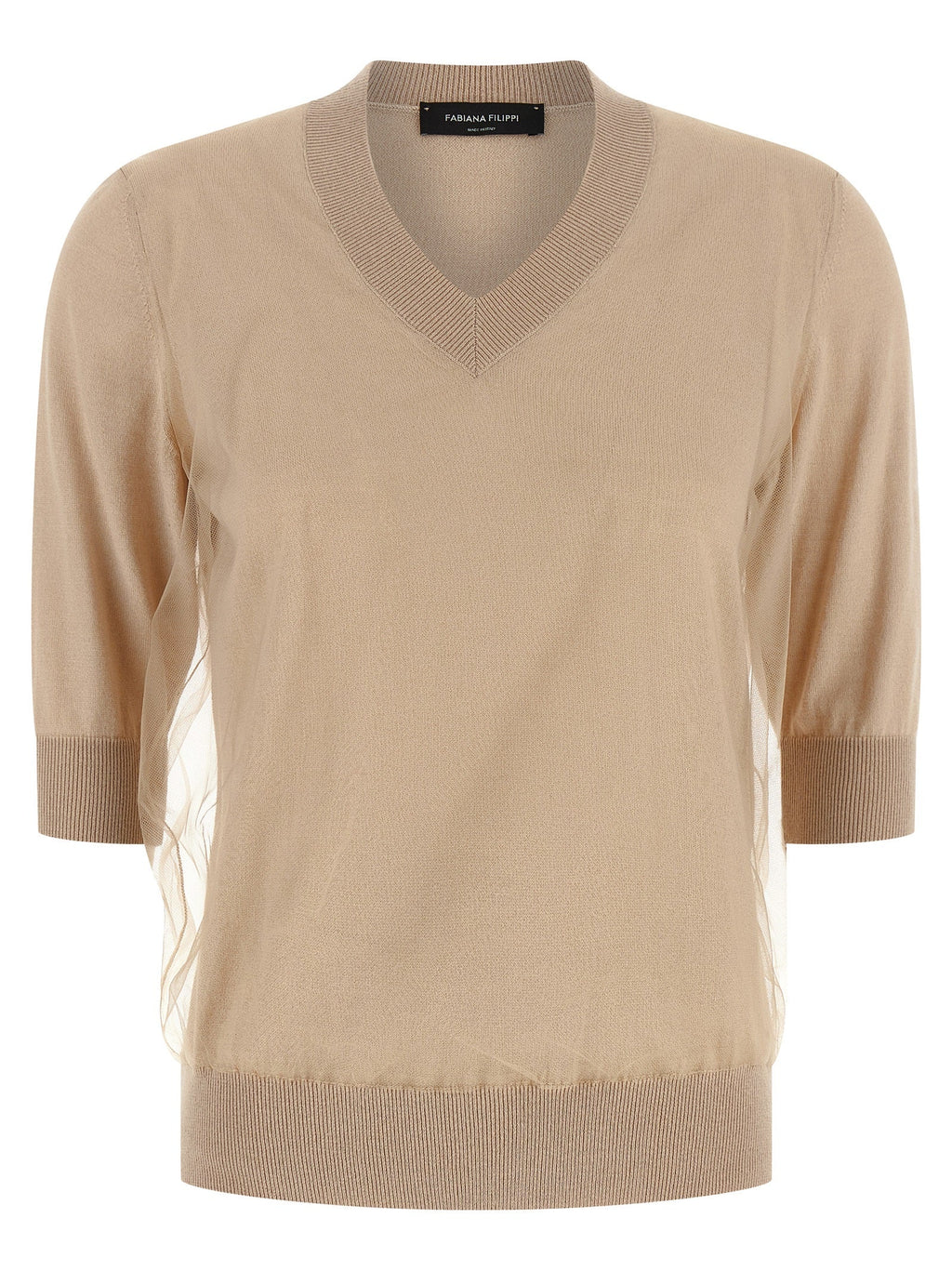 Fabiana Filippi Beige Virgin Wool Cardigan