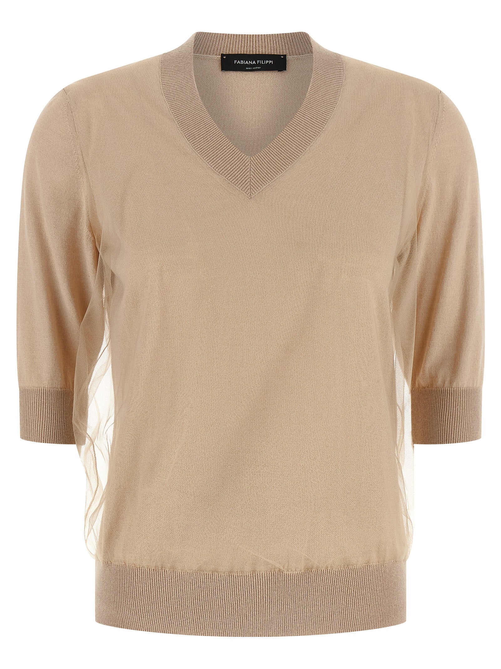 Fabiana Filippi Beige Virgin Wool Cardigan