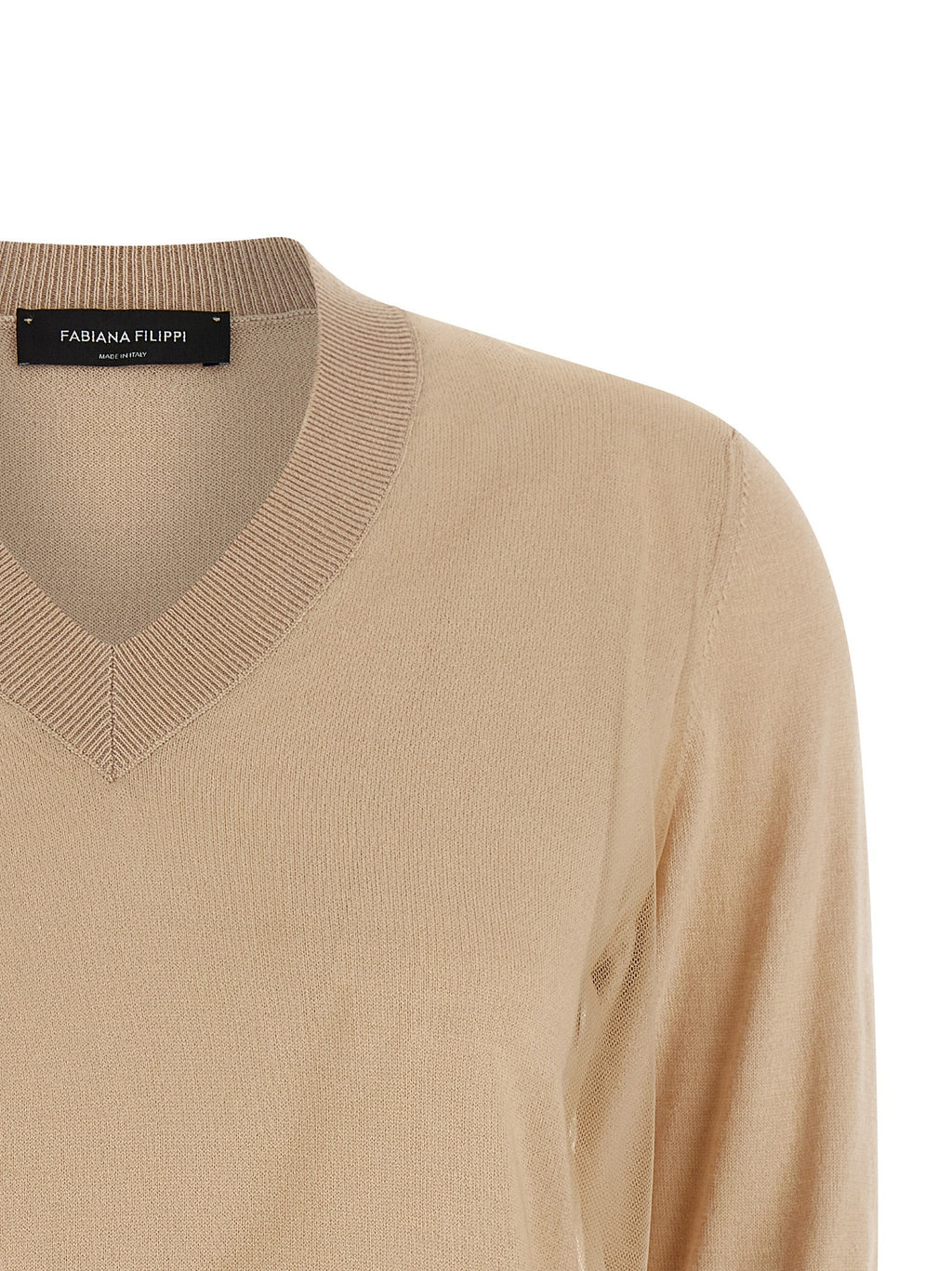 Fabiana Filippi Beige Virgin Wool Cardigan