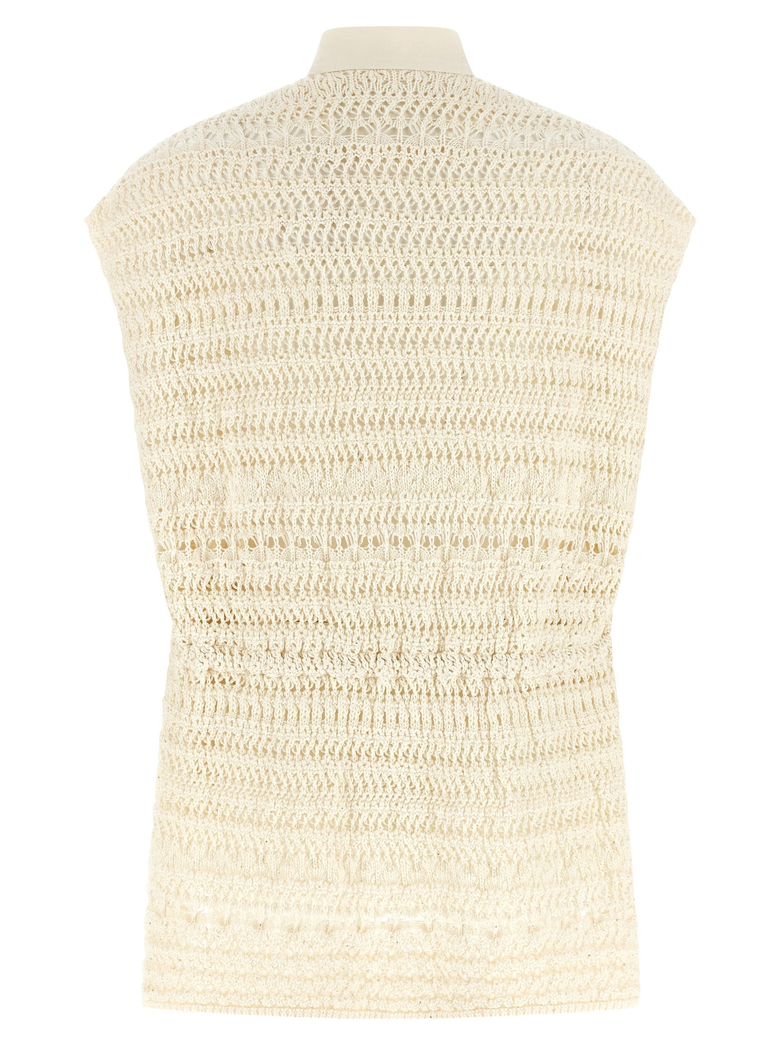 Fabiana Filippi Beige Cotton Sleeveless Jacket