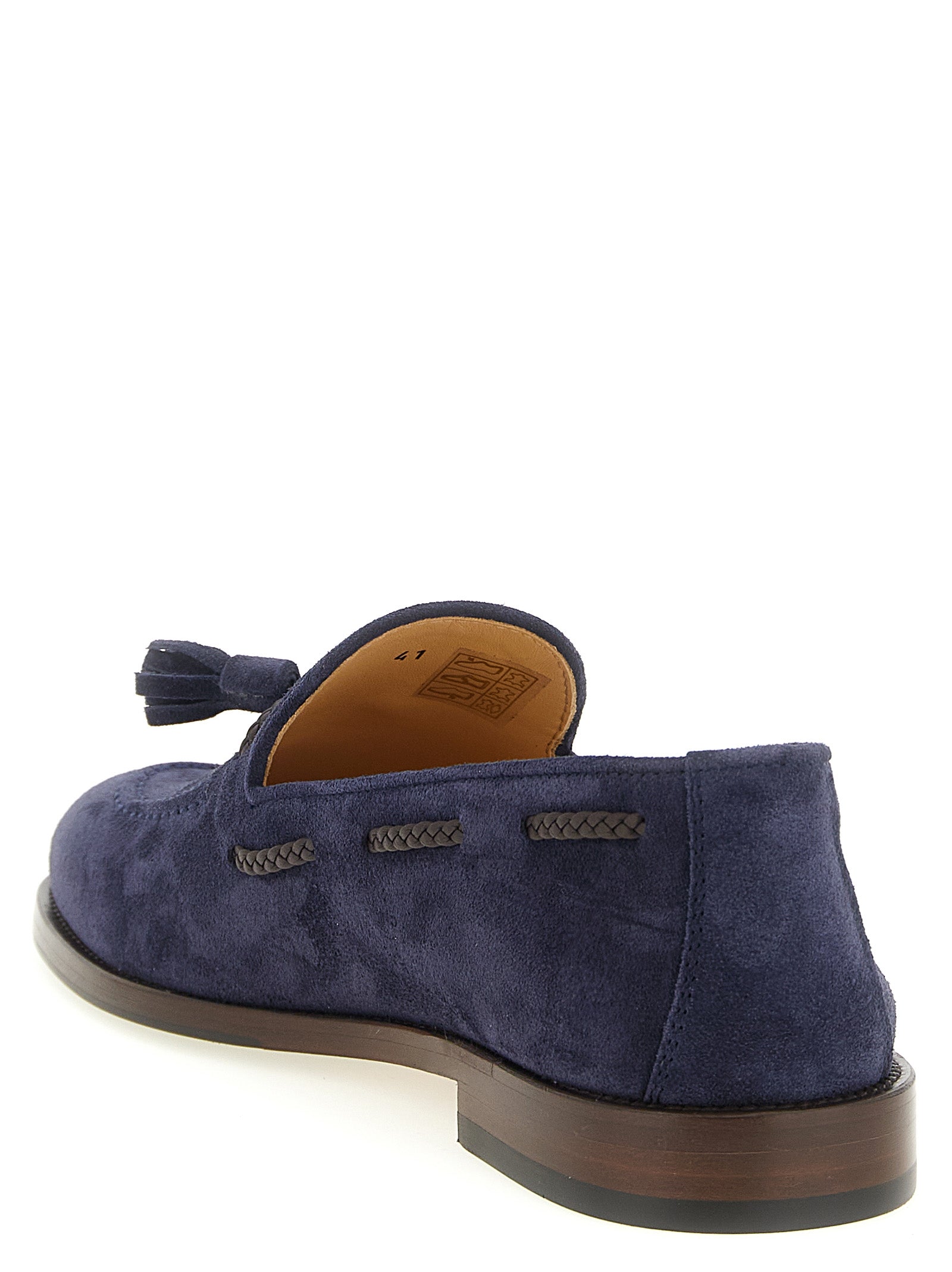 Brunello Cucinelli Blue Calfskin Slip-On Loafers