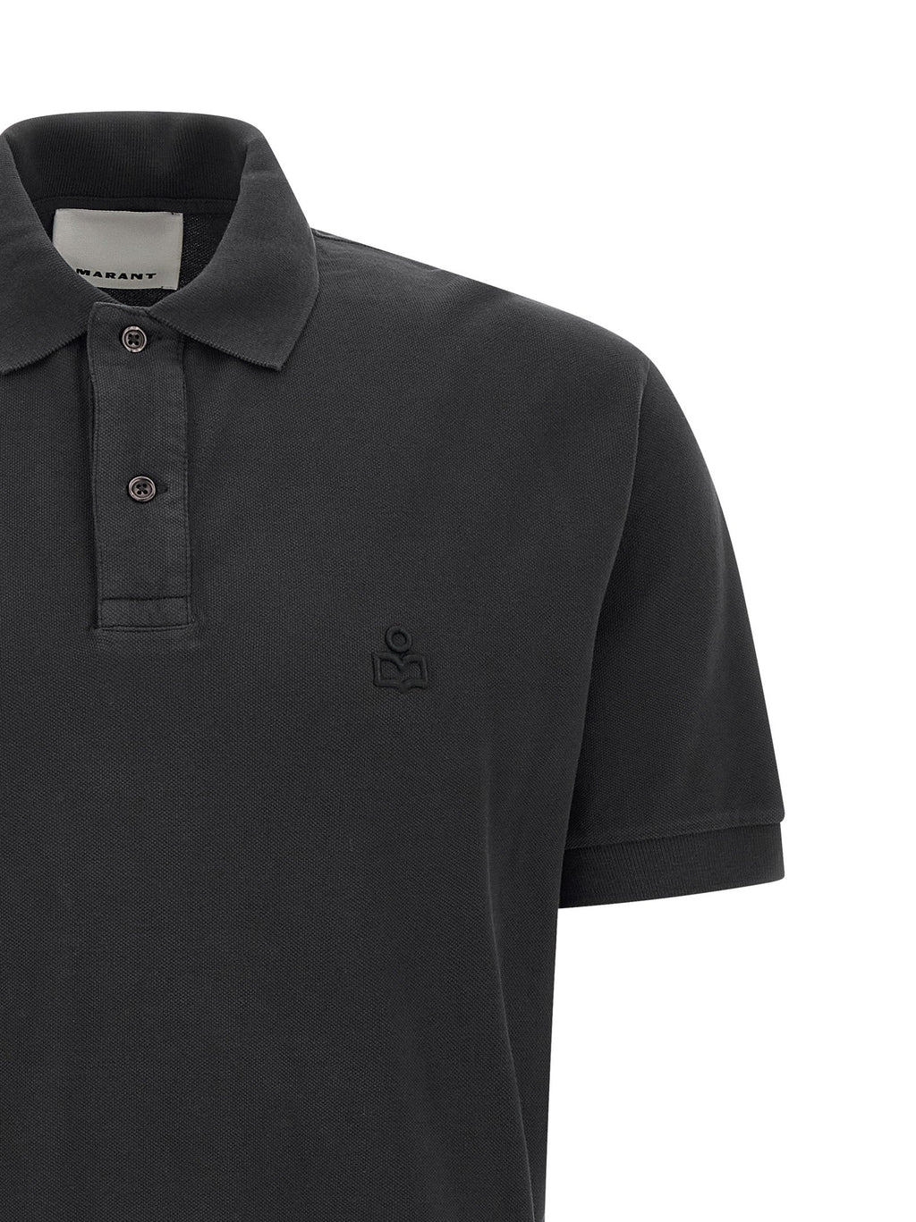 Isabel Marant Black Cotton Polo Shirt