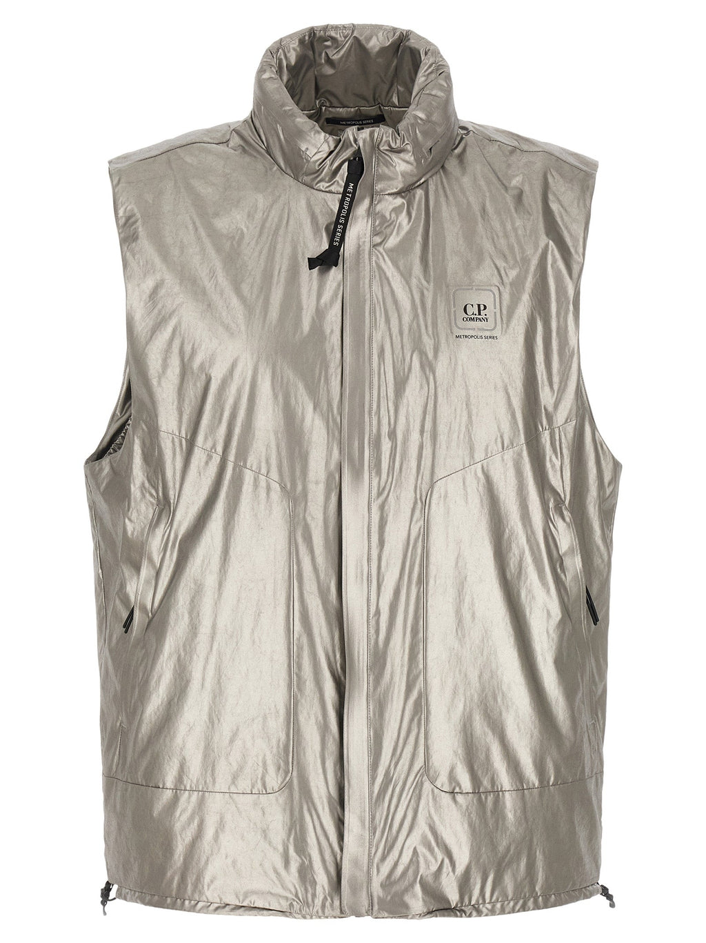 C.P. Company Silver Polyester Sleeveless Jacket