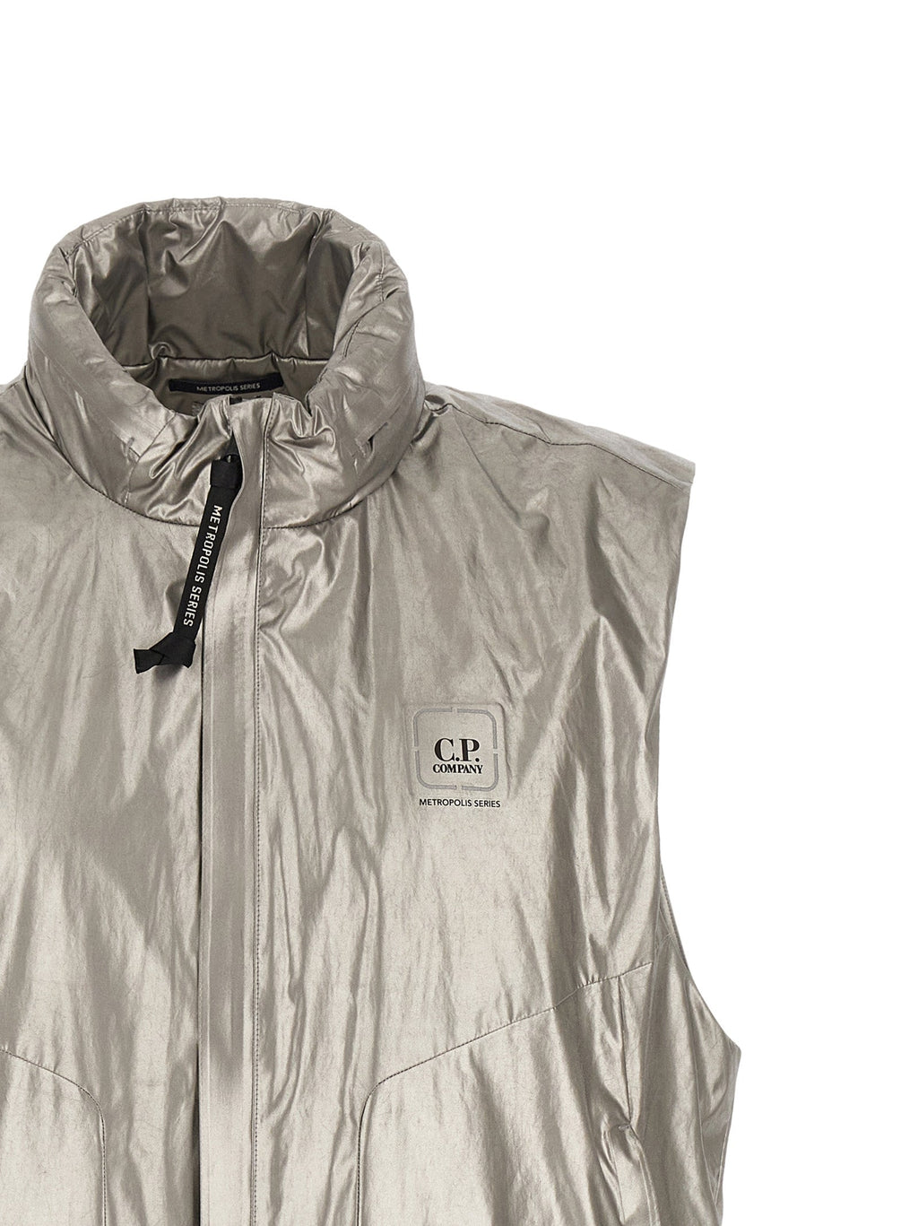 C.P. Company Silver Polyester Sleeveless Jacket
