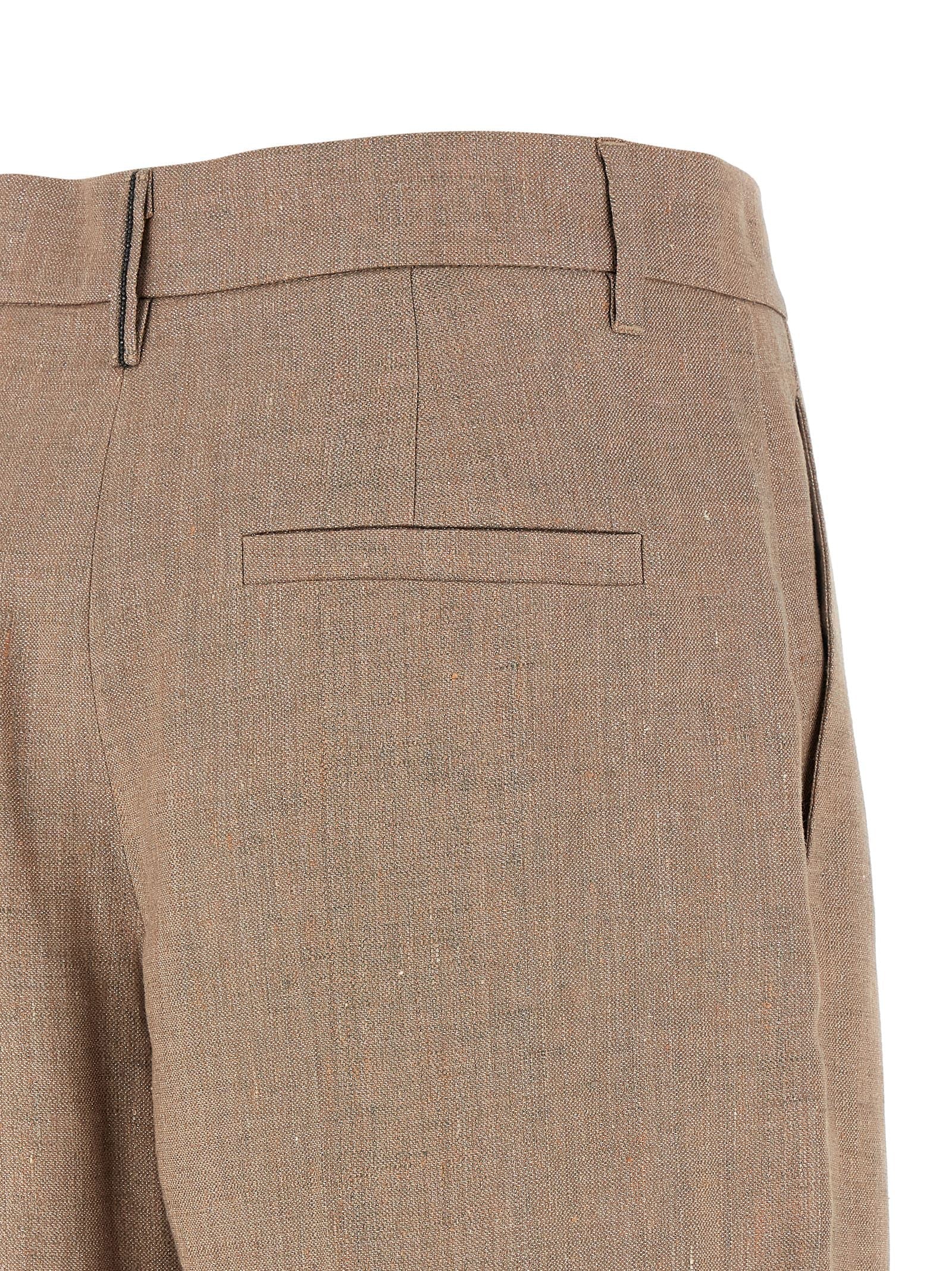 Brunello Cucinelli Multicolor Linen Flared Pants