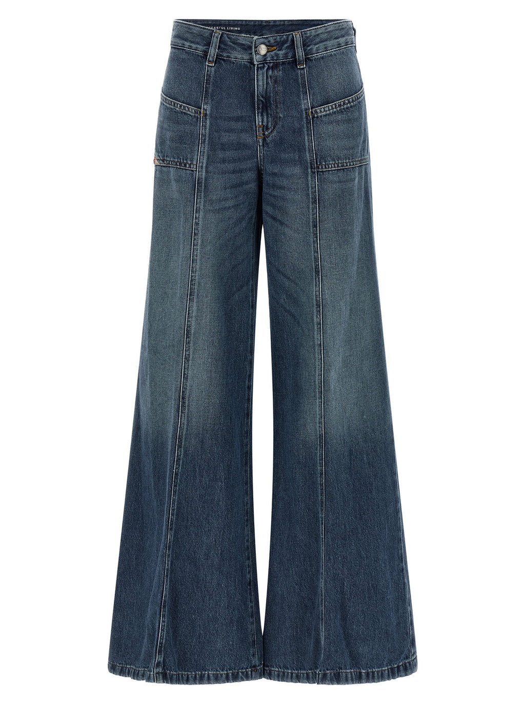 Diesel Blue Cotton Flared Jeans