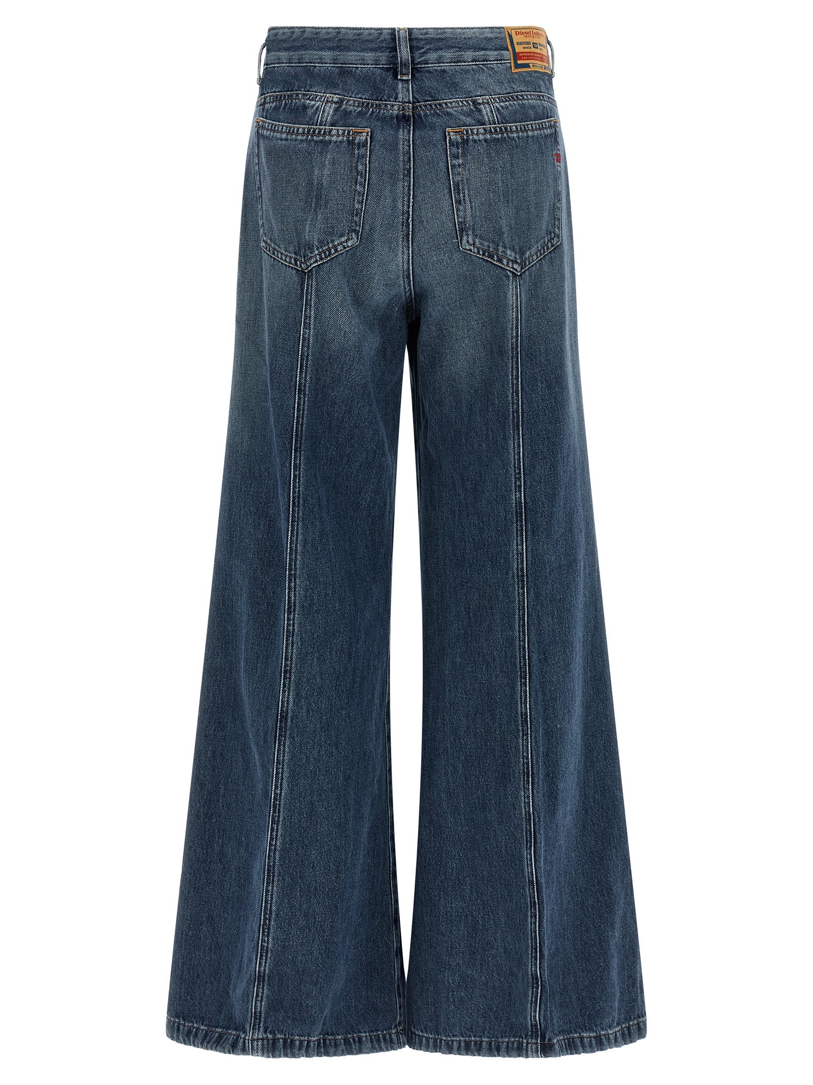 Diesel Blue Cotton Flared Jeans