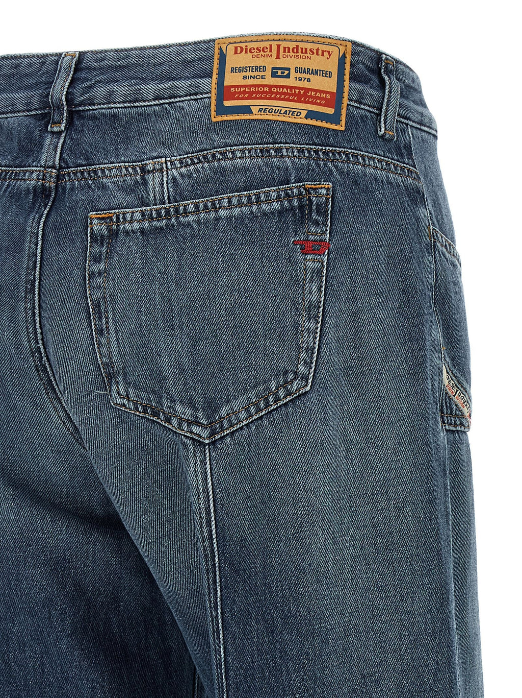 Diesel Blue Cotton Flared Jeans