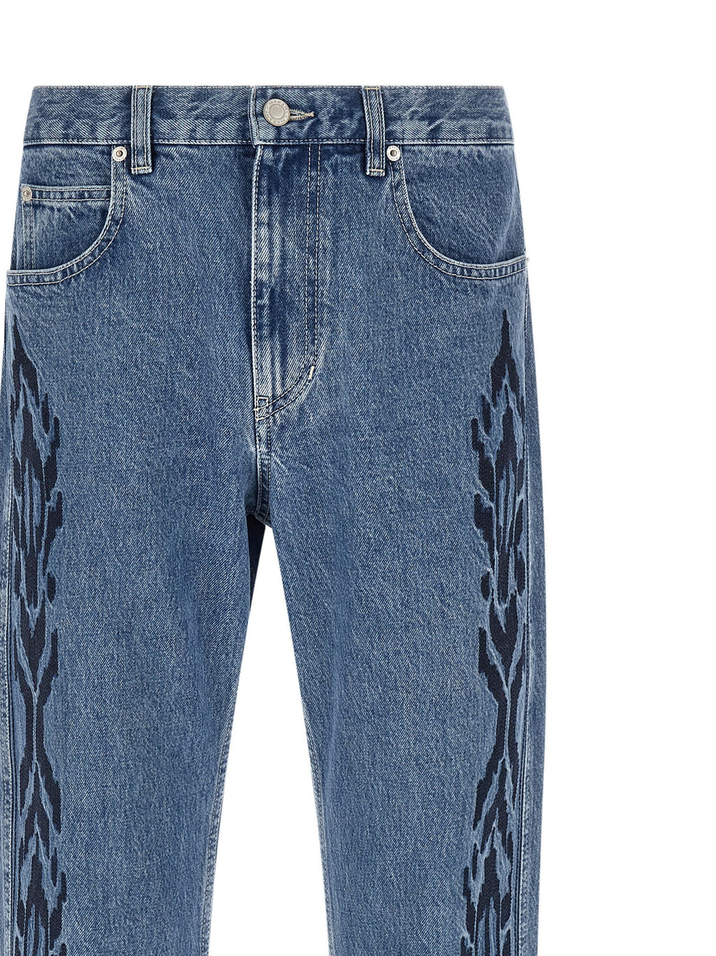 Isabel Marant Blue Cotton Straight-Leg Jeans