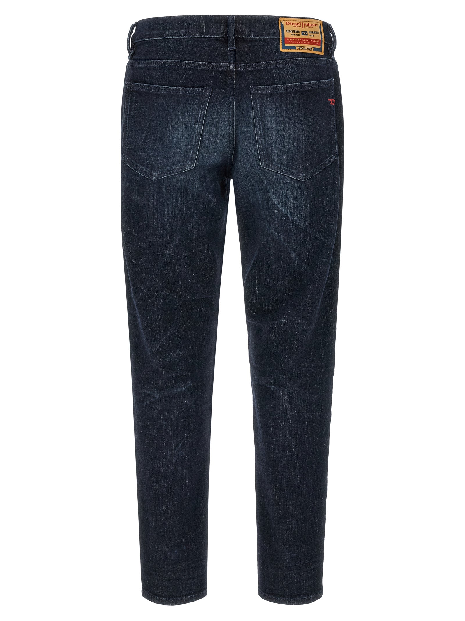 Diesel Blue Cotton Straight-Leg Jeans