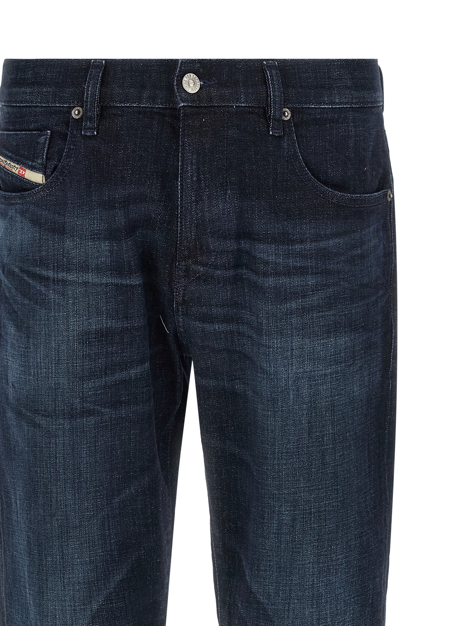 Diesel Blue Cotton Straight-Leg Jeans