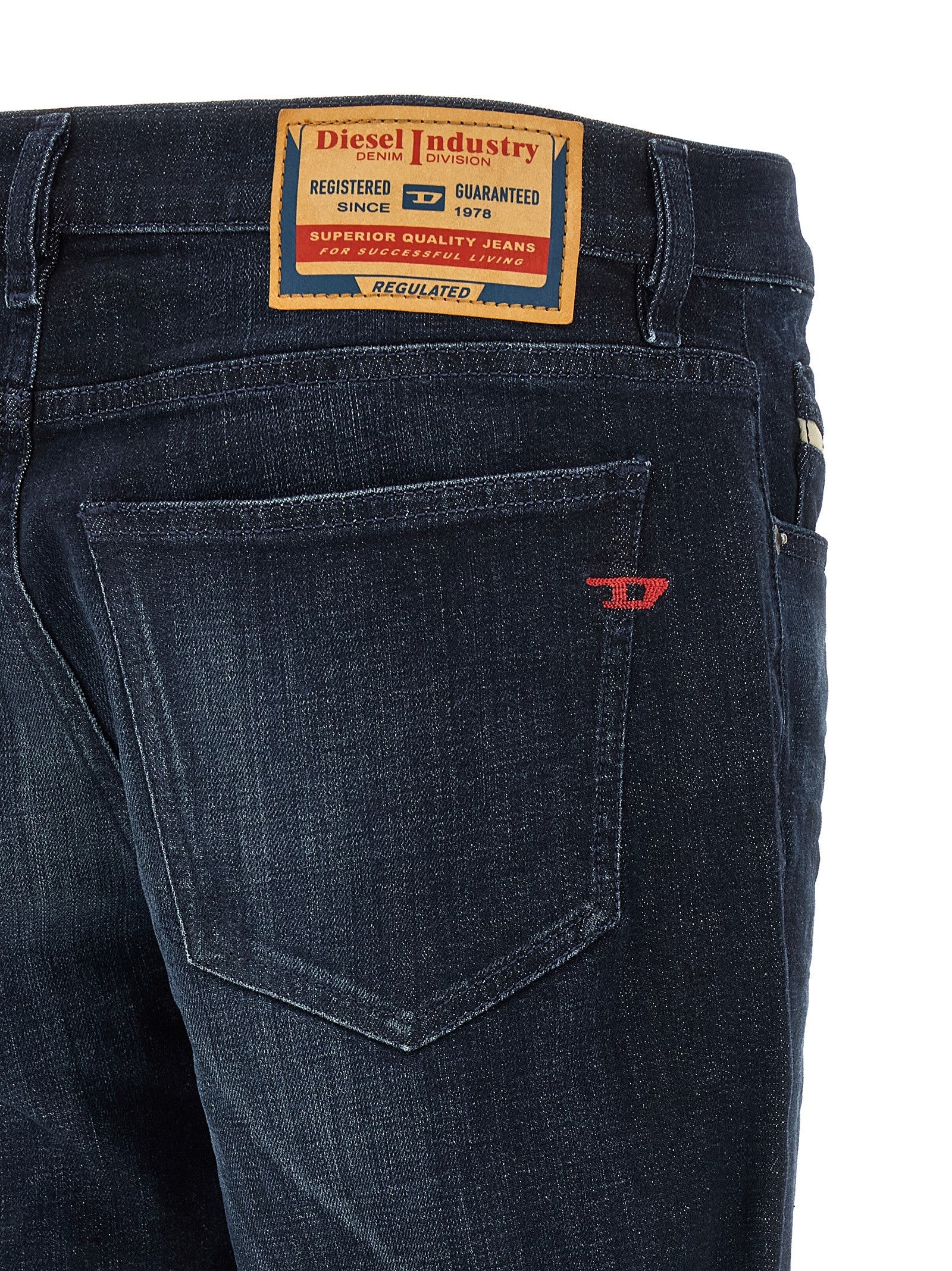 Diesel Blue Cotton Straight-Leg Jeans