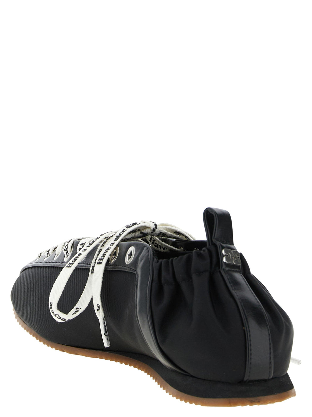 Ganni Black Polyamide Ballet Flats