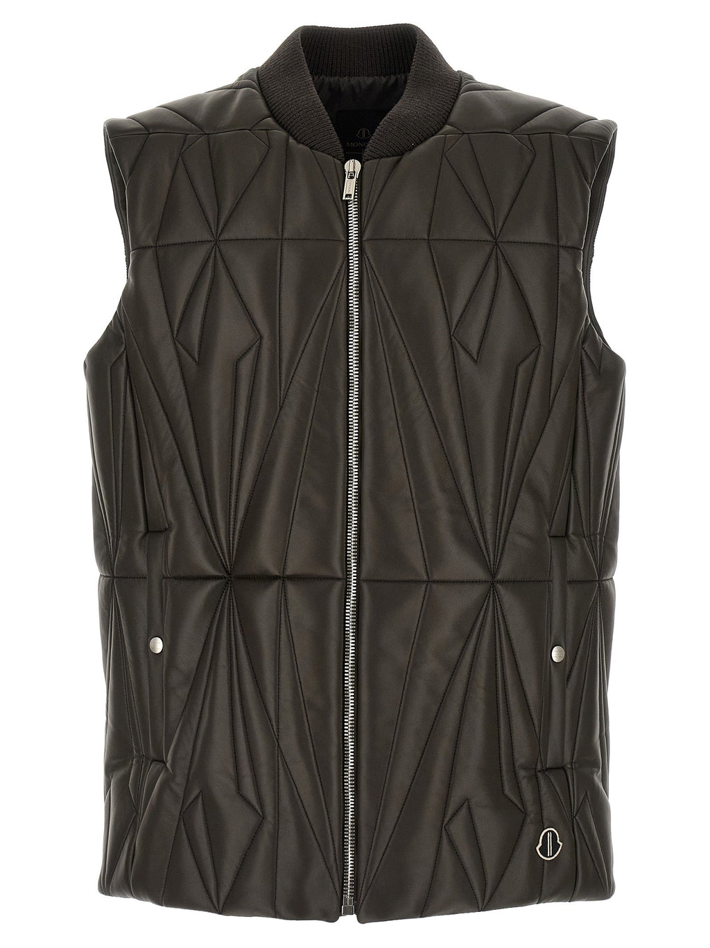 Rick Owens Brown Lamb Leather Sleeveless Jacket