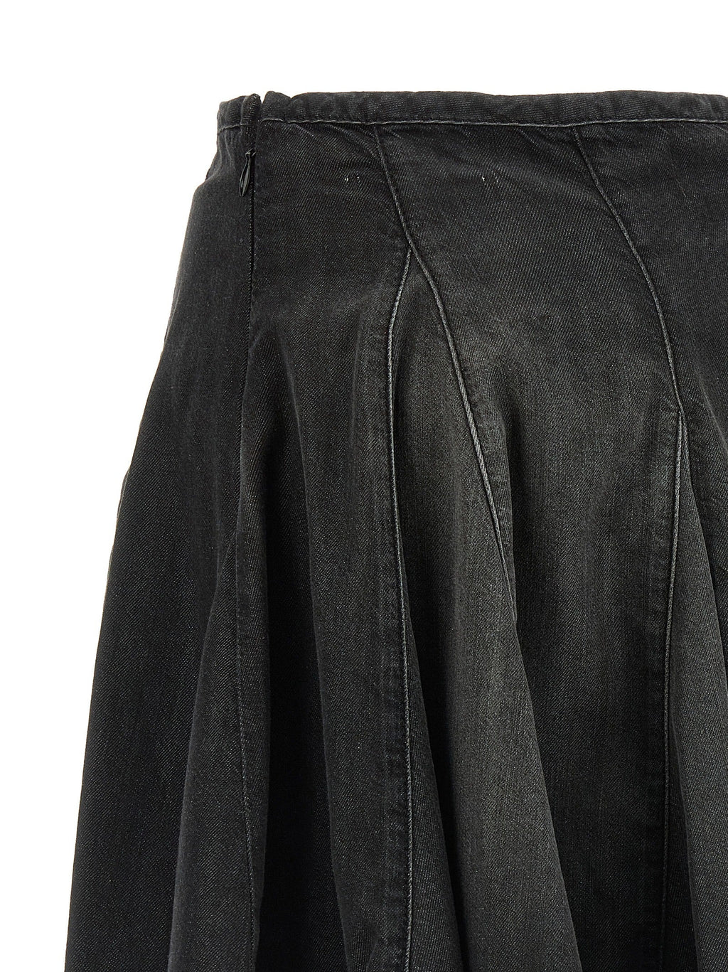Diesel Black Cotton Long Skirt