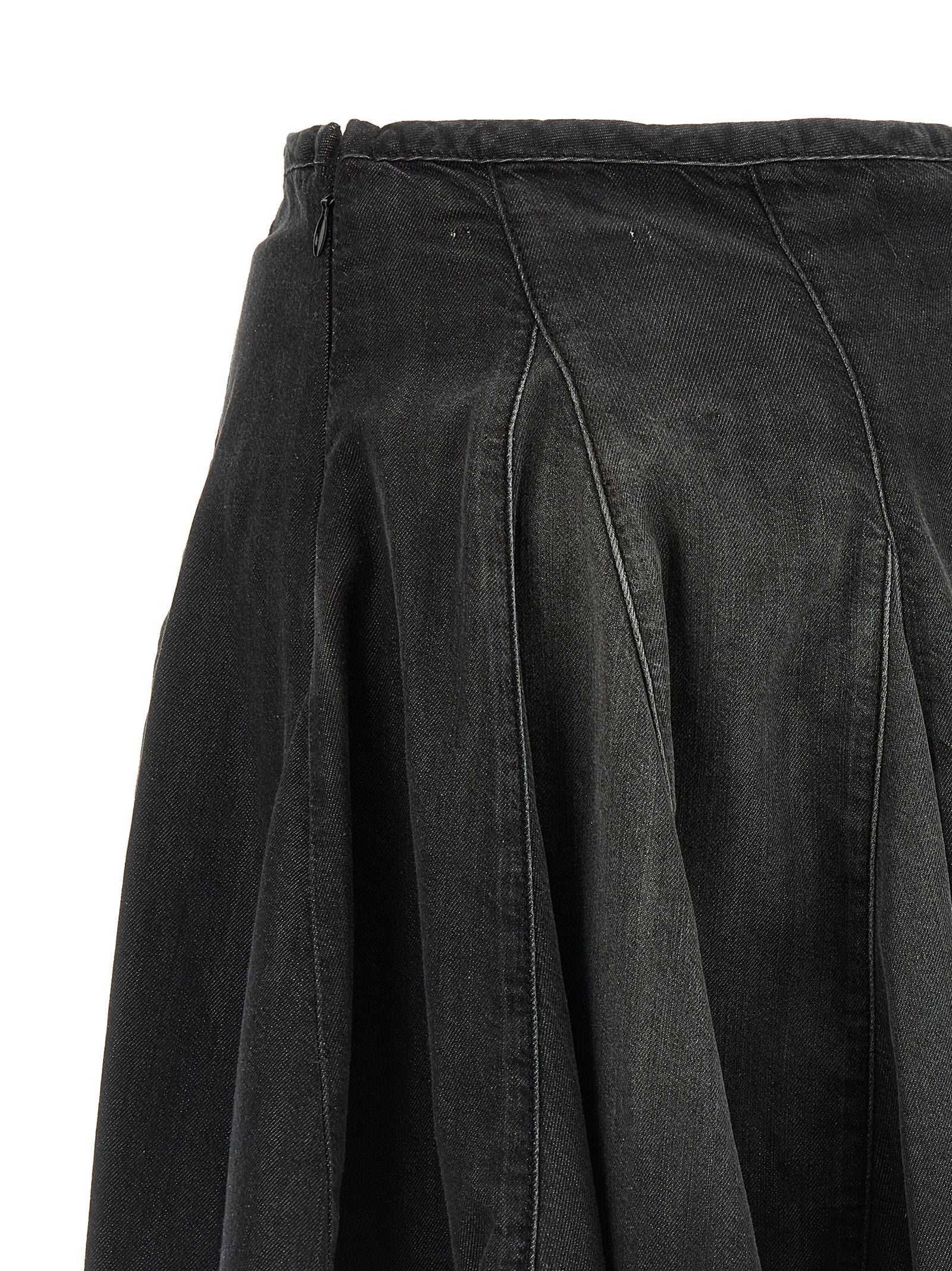 Diesel Black Cotton Long Skirt