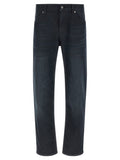 Hugo Boss Blue Cotton Straight-Leg Jeans