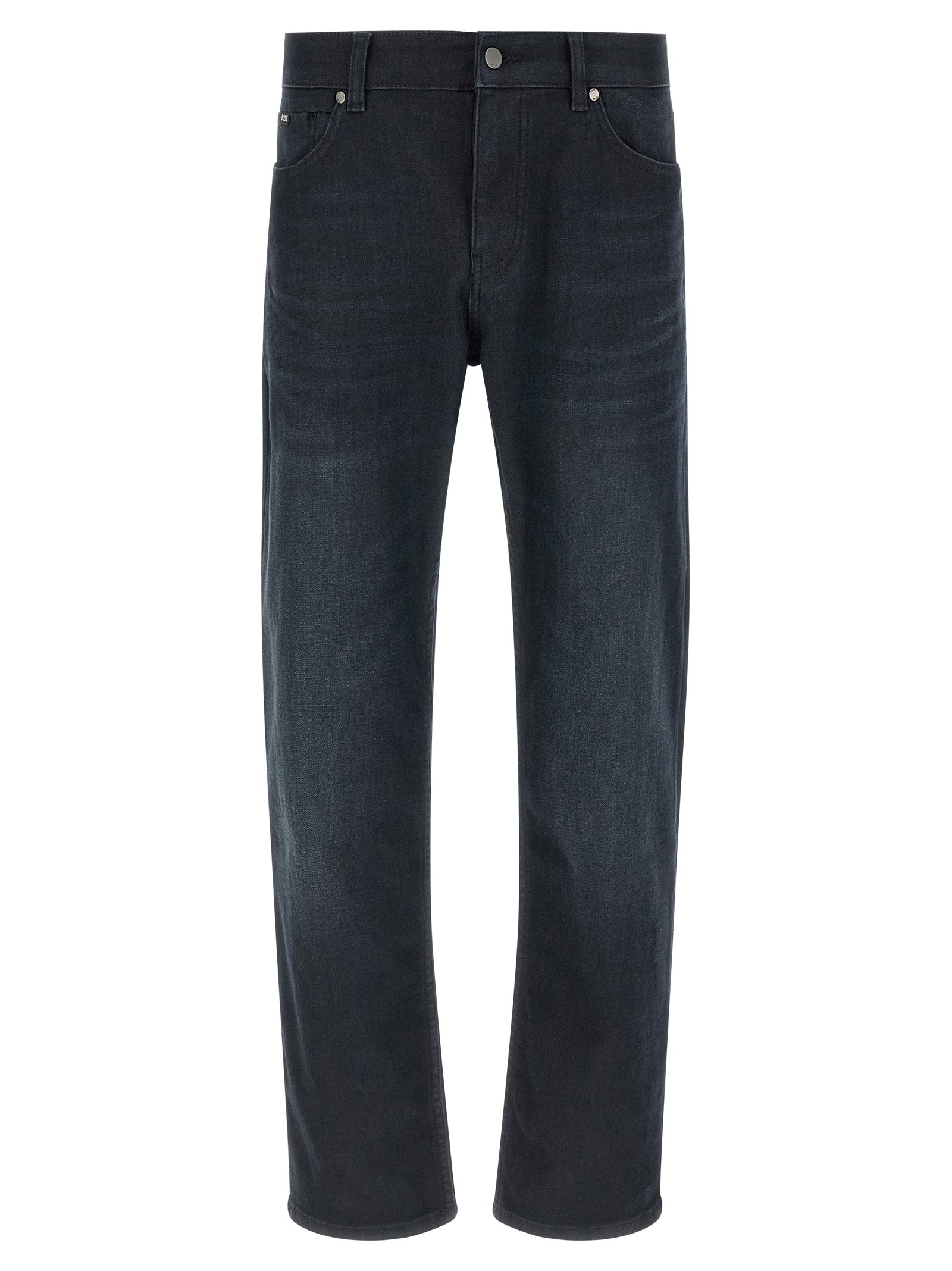 Hugo Boss Blue Cotton Straight-Leg Jeans