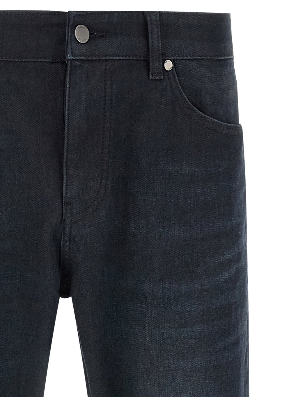 Hugo Boss Blue Cotton Straight-Leg Jeans