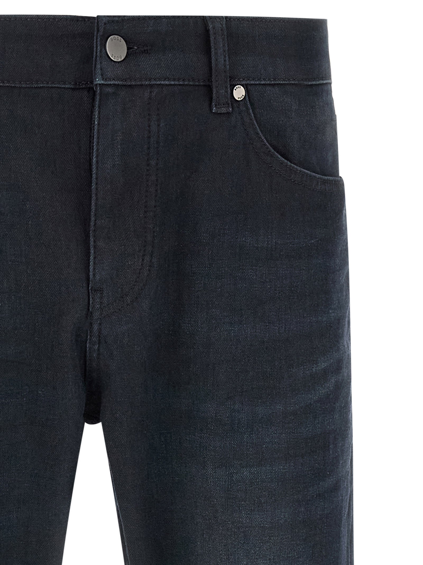 Hugo Boss Blue Cotton Straight-Leg Jeans