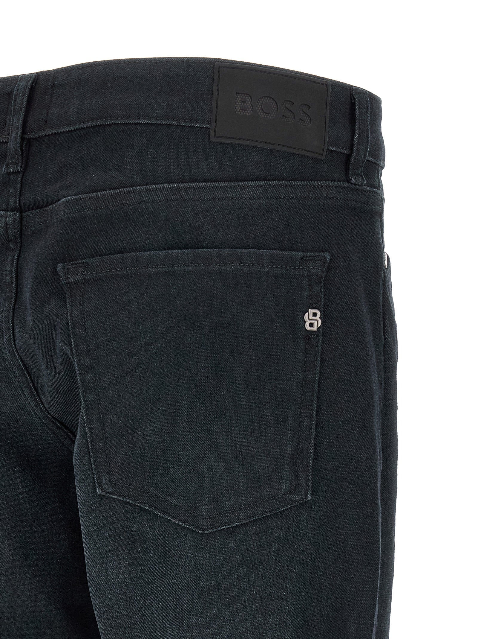Hugo Boss Blue Cotton Straight-Leg Jeans