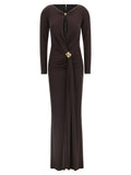 Elisabetta Franchi Brown Viscose Long Dress
