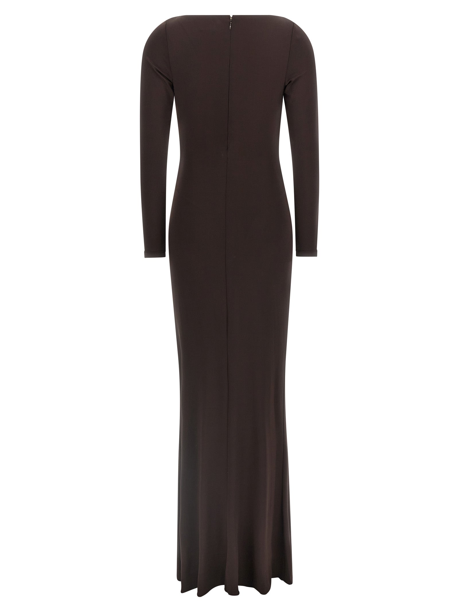 Elisabetta Franchi Brown Viscose Long Dress