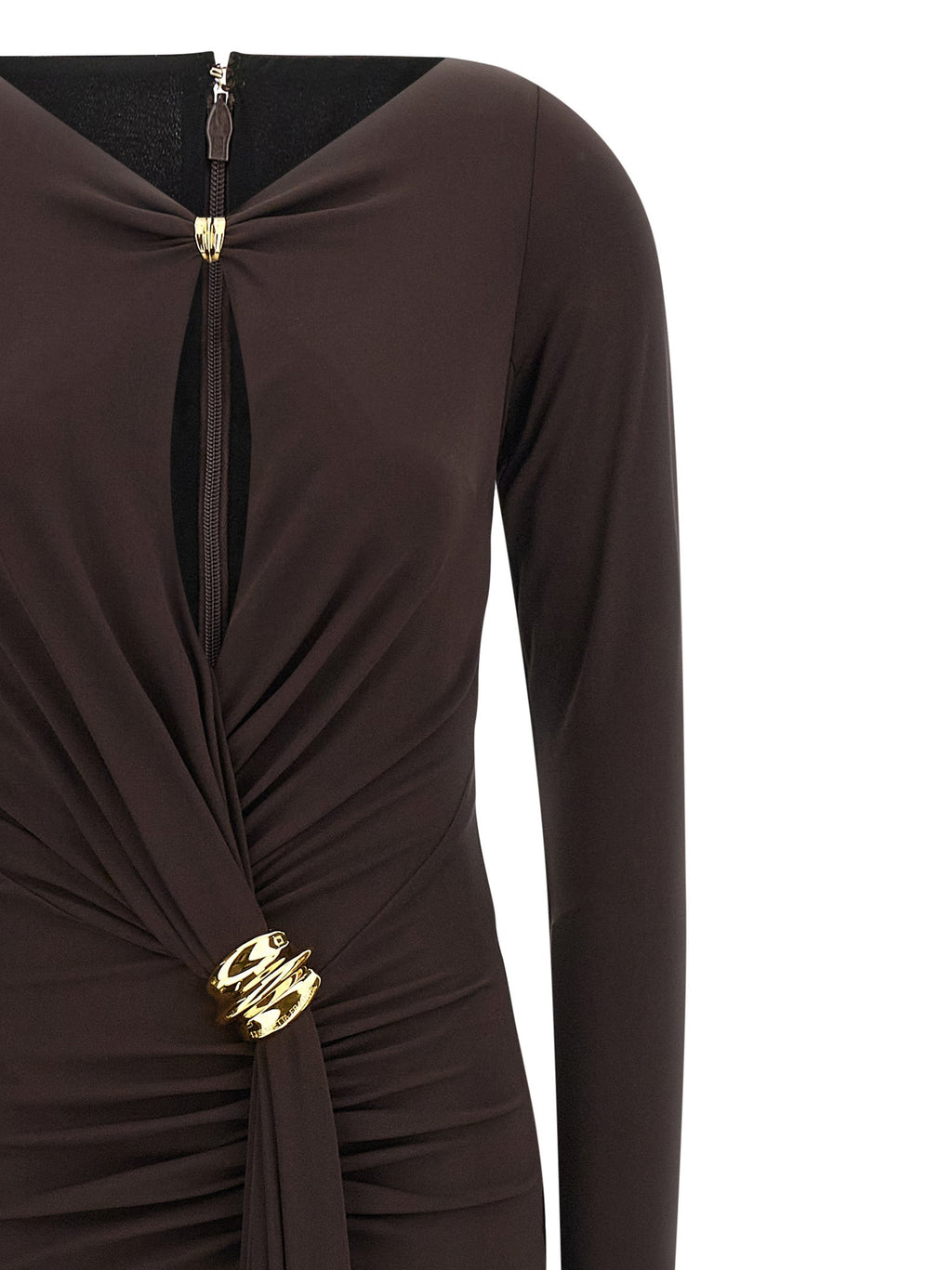 Elisabetta Franchi Brown Viscose Long Dress