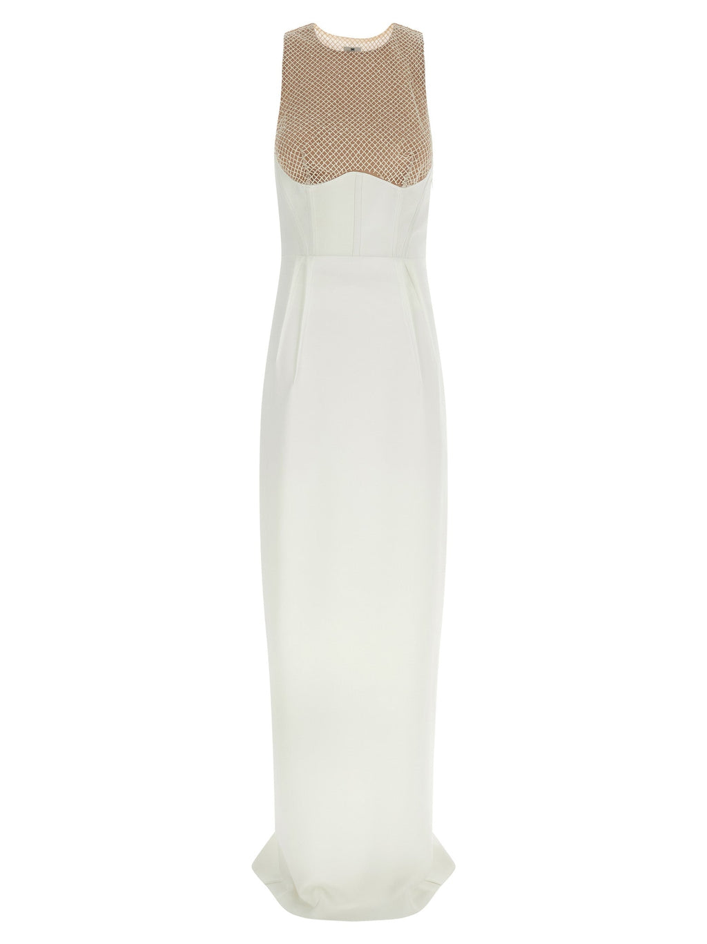 Elisabetta Franchi White Polyester Long Dress