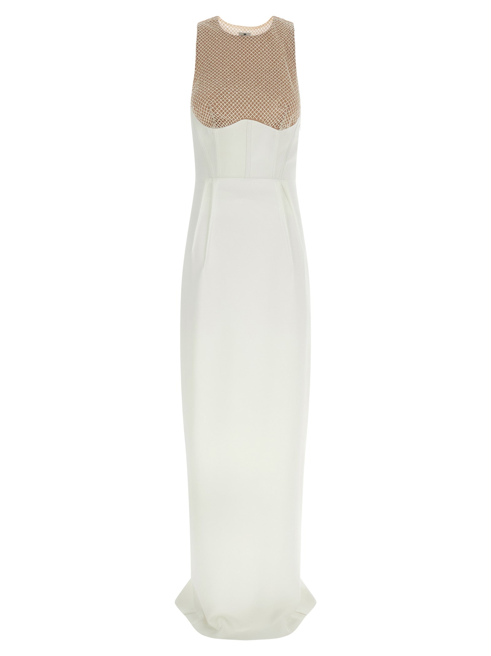 Elisabetta Franchi White Polyester Long Dress