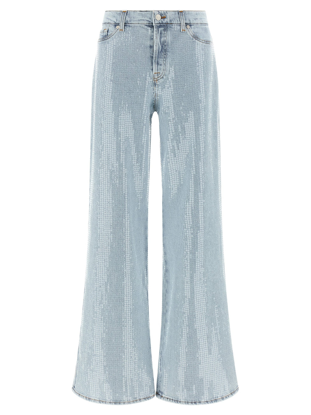 7 For All Mankind Blue Cotton Flared Jeans