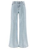7 For All Mankind Blue Cotton Flared Jeans