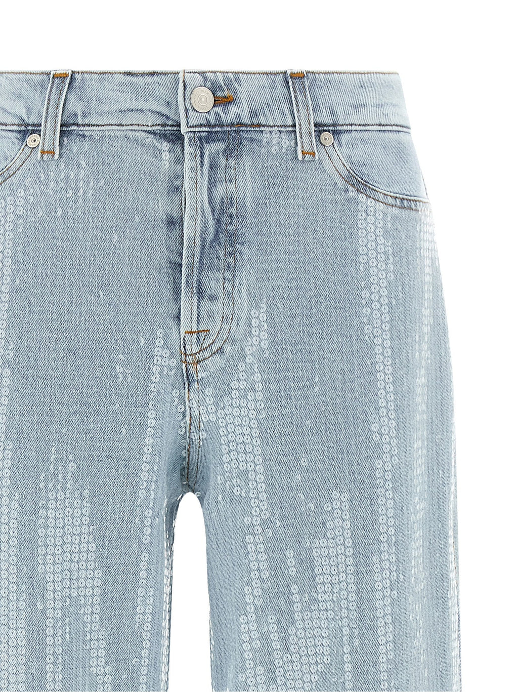 7 For All Mankind Blue Cotton Flared Jeans