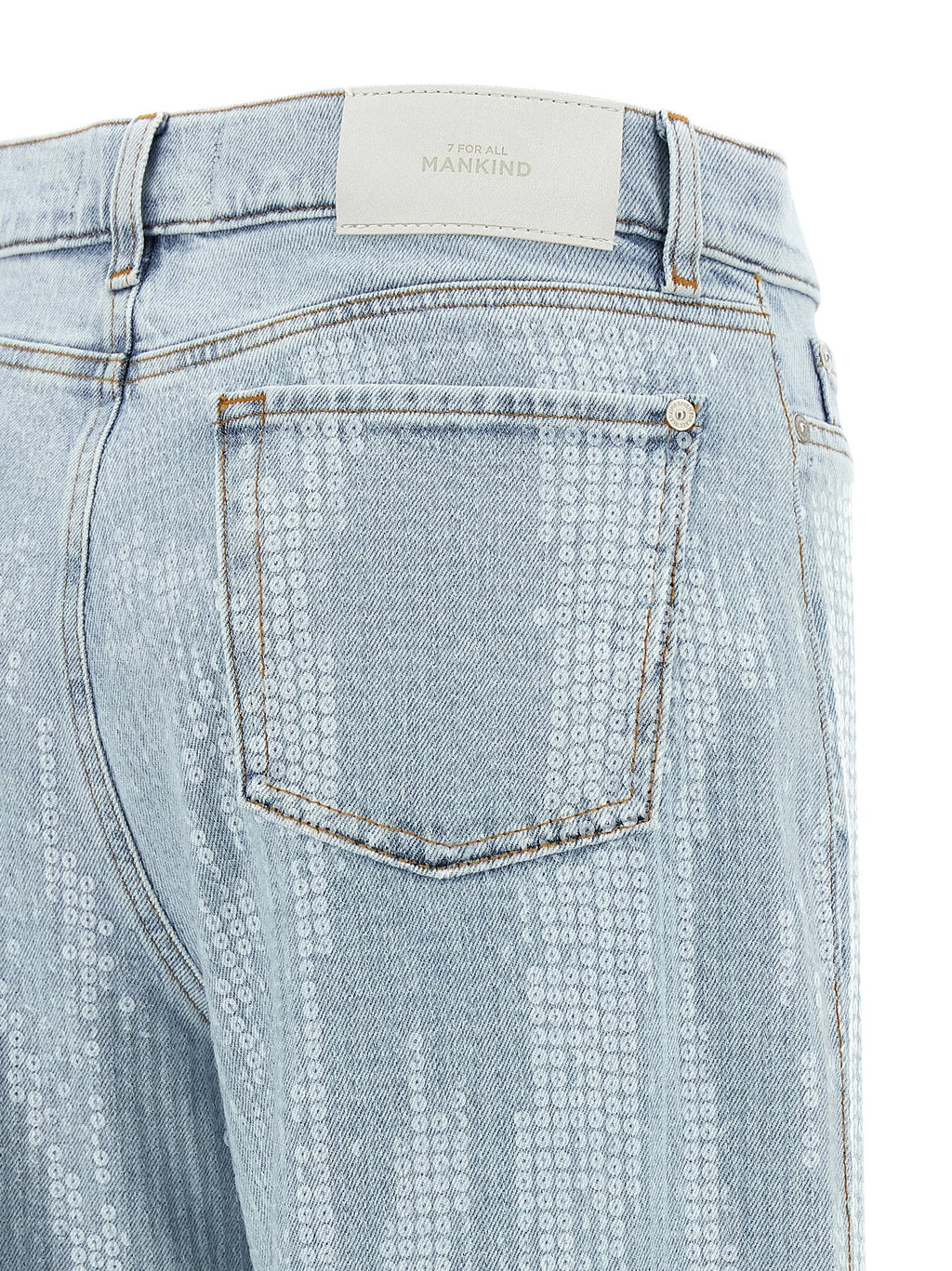 7 For All Mankind Blue Cotton Flared Jeans
