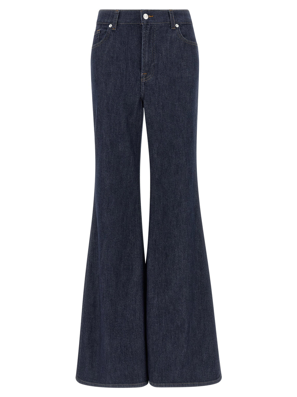 7 For All Mankind Blue Cotton Flared Jeans