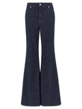 7 For All Mankind Blue Cotton Flared Jeans