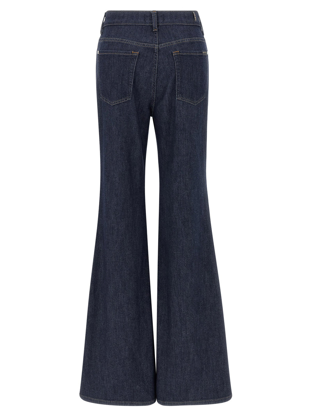 7 For All Mankind Blue Cotton Flared Jeans