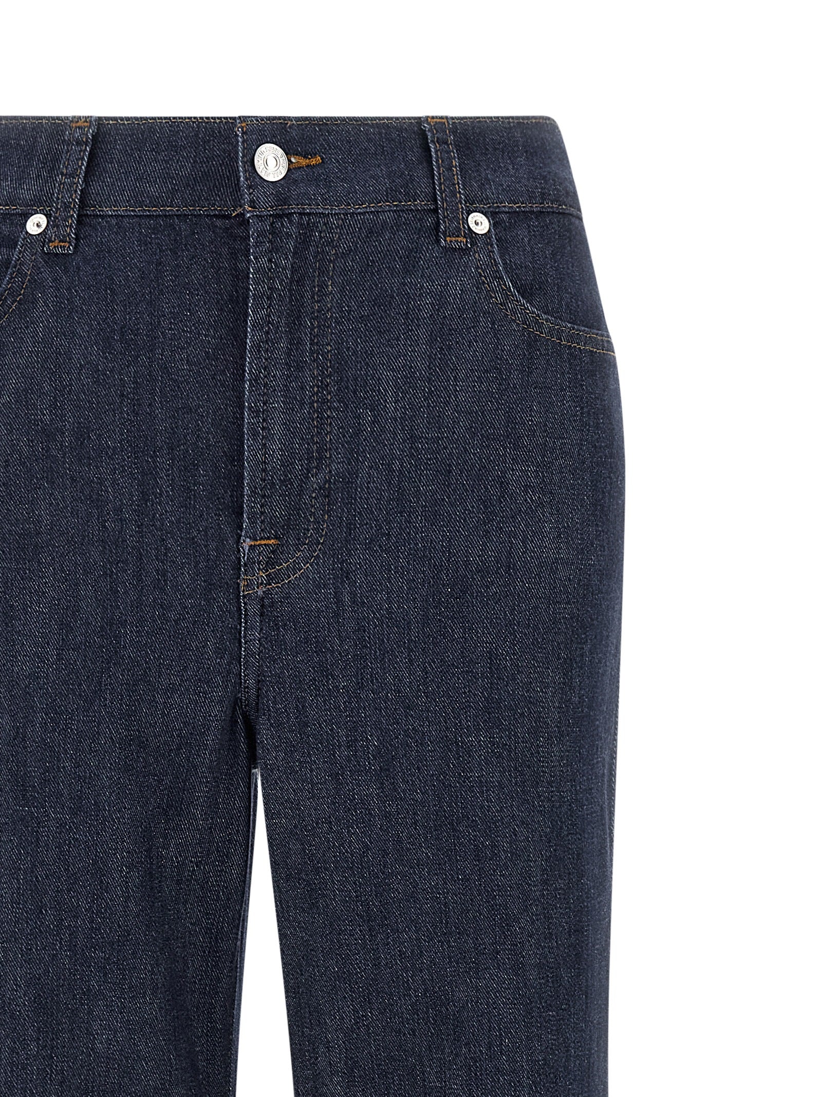 7 For All Mankind Blue Cotton Flared Jeans