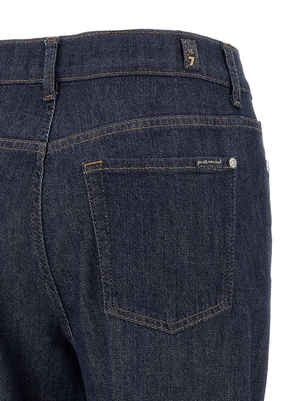 7 For All Mankind Blue Cotton Flared Jeans