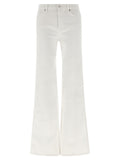 7 For All Mankind White Cotton Flared Jeans