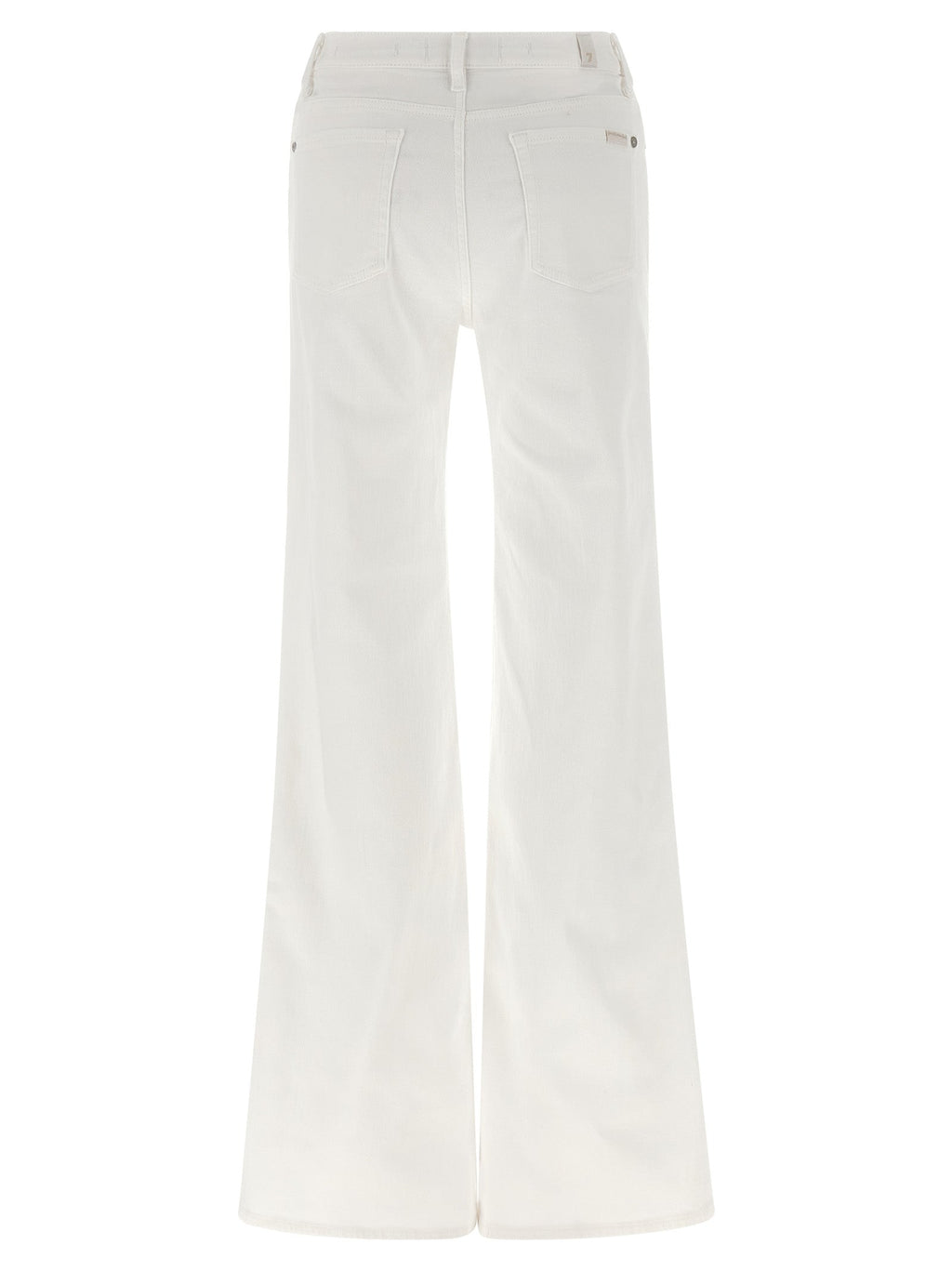 7 For All Mankind White Cotton Flared Jeans