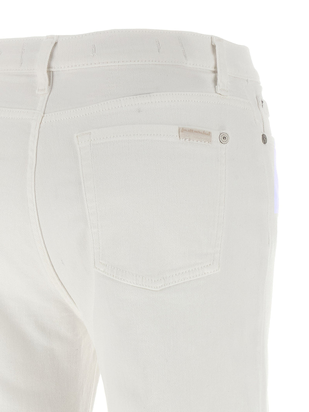 7 For All Mankind White Cotton Flared Jeans