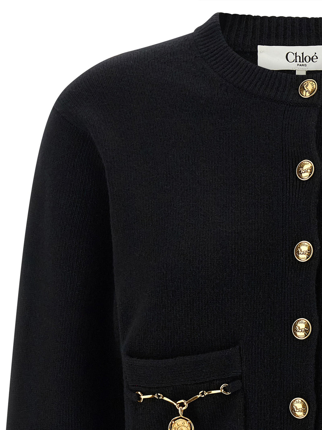 Chloé Black Wool Cardigan