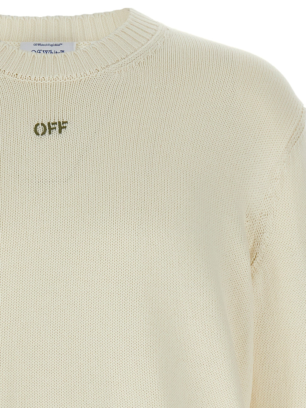 Off-White Beige Cotton Cardigan