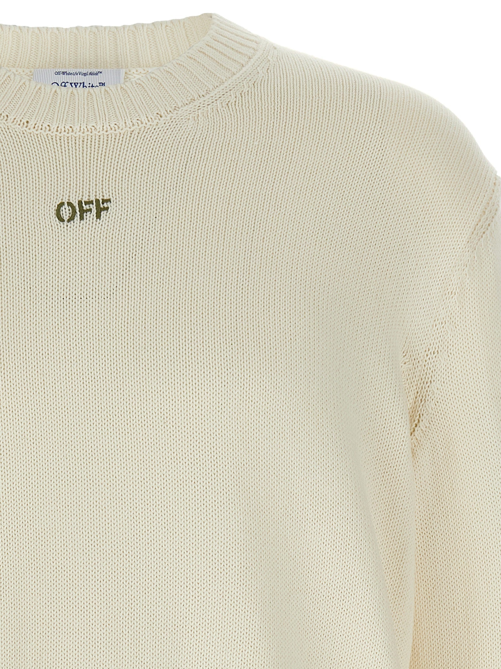 Off-White Beige Cotton Cardigan