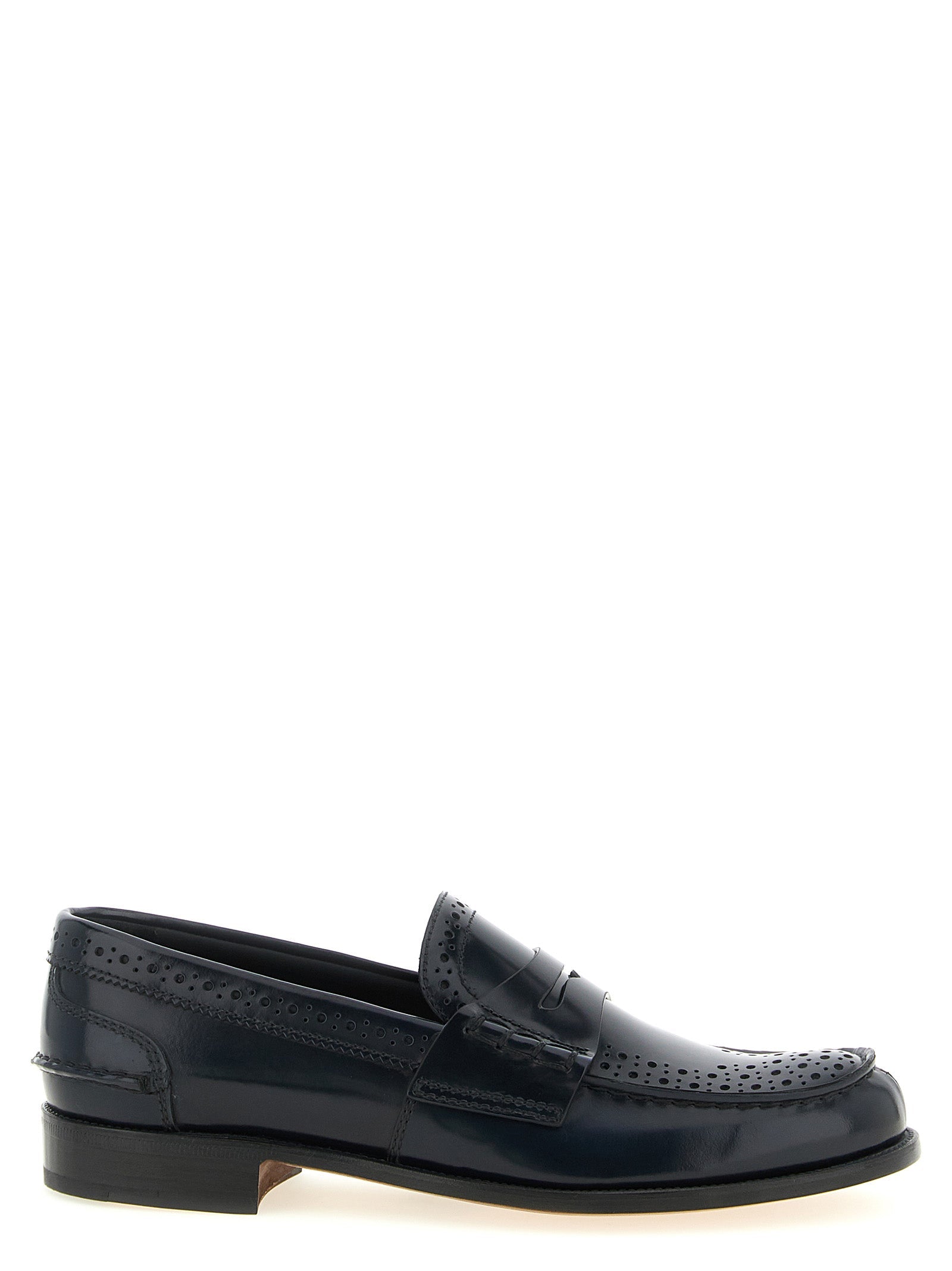 Church's Blue Calfskin Slip-On Loafers