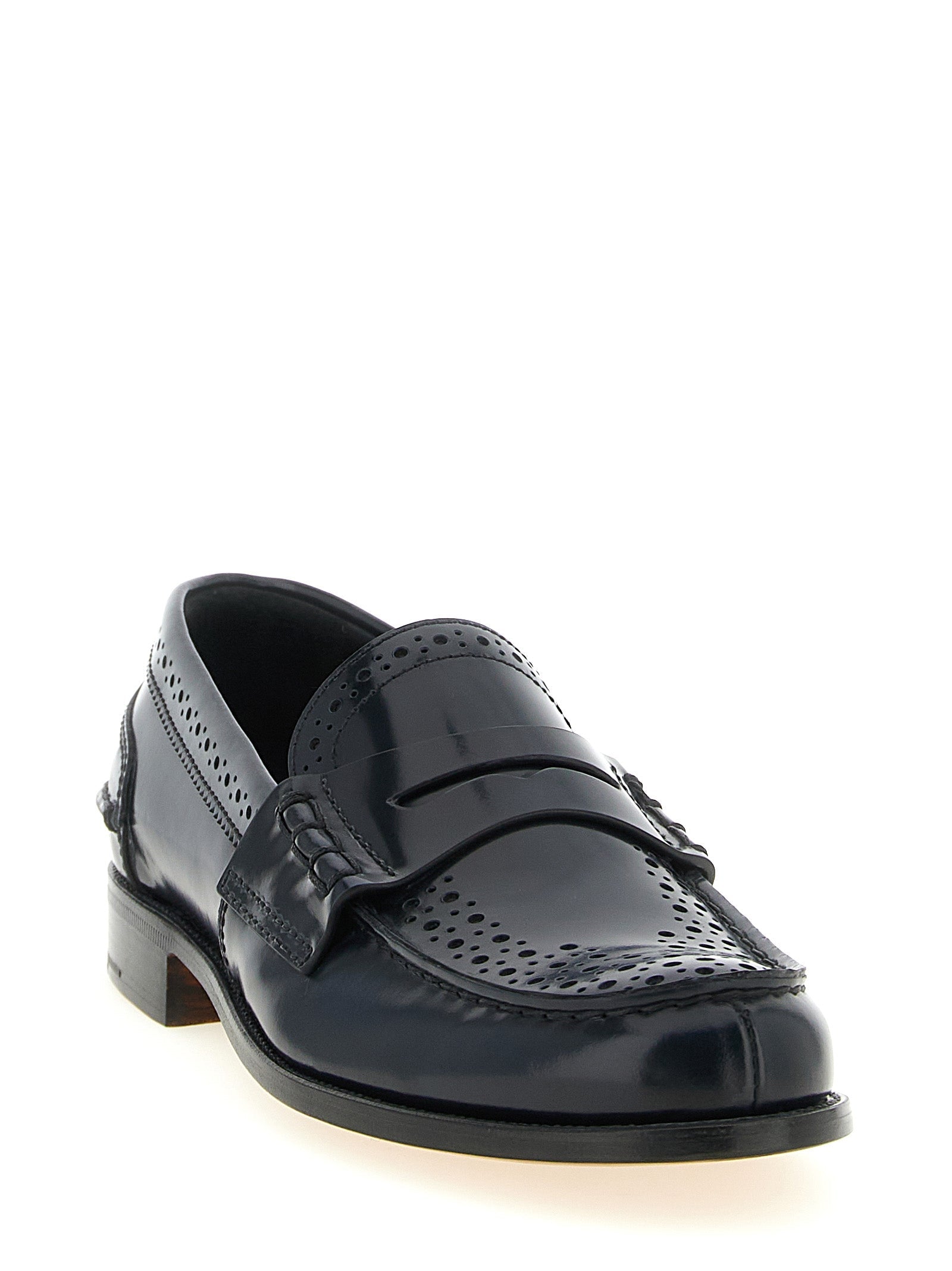 Church's Blue Calfskin Slip-On Loafers